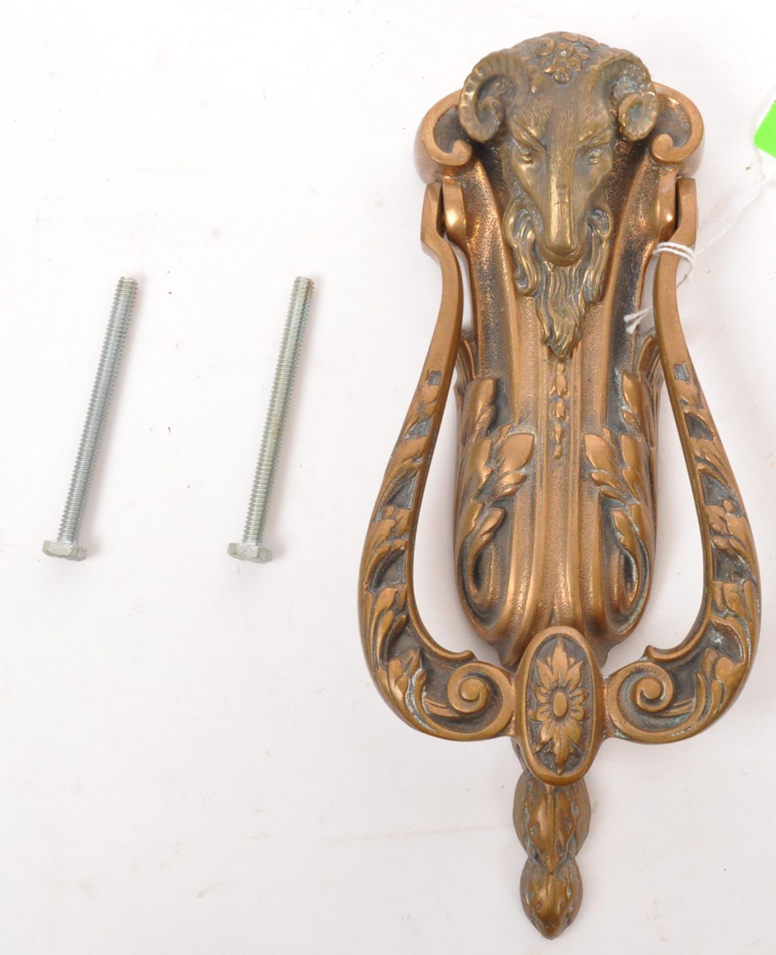 EARLY 20TH CENTURY LARGE BRASS DOOR KNOCKER