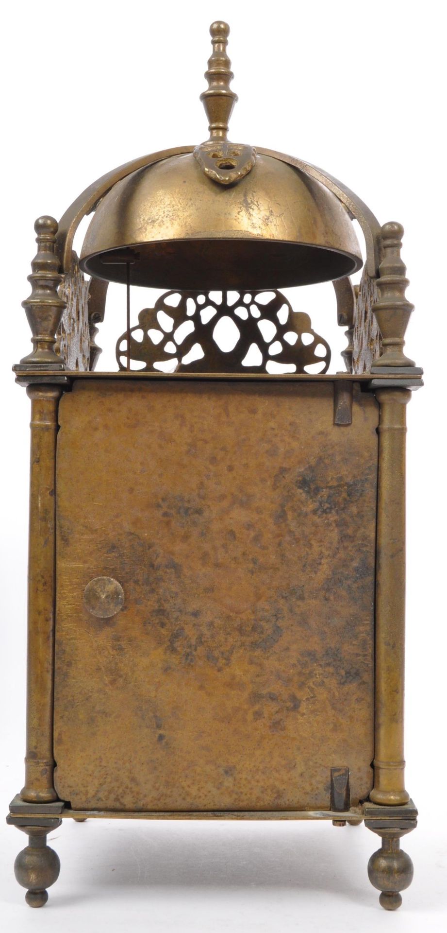 1900S 17TH CENTURY REVIVAL BRASS LANTERN MANTEL CLOCK - Image 3 of 7