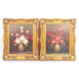 PAIR OF VINTAGE OIL ON CANVAS FLORAL PAINTINGS BY S.SIMPSON