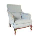 19TH CENTURY VICTORIAN HOWARDS STYLE LIBRARY ARMCHAIR