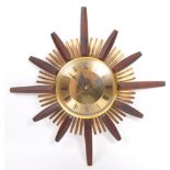 BRITISH MODERN DESIGN MID CENTURY ACCTIM STARBURST CLOCK