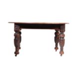 19TH CENTURY VICTORIAN OAK WIND OUT DINING TABLE