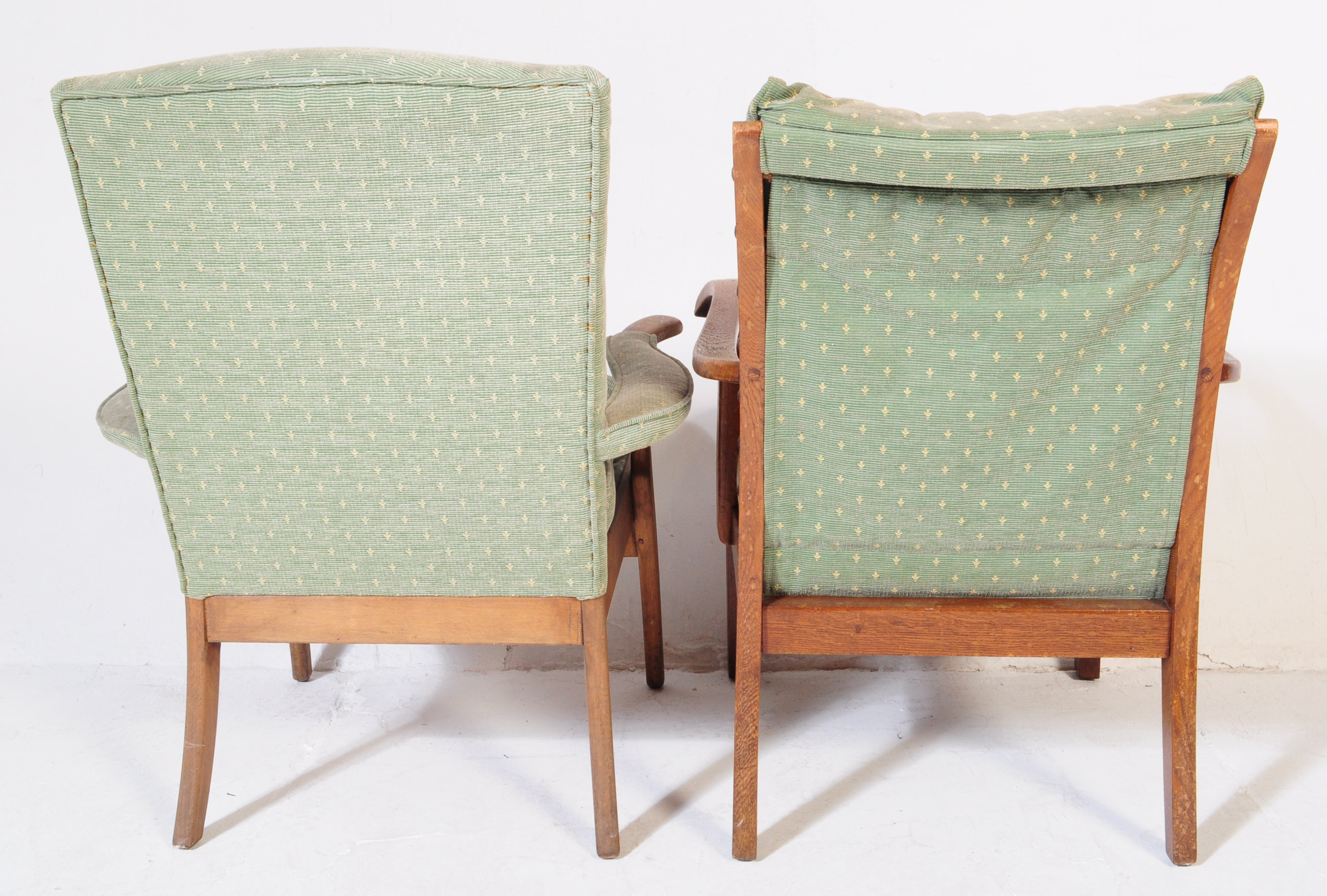 TWO PARKER KNOLL TEAK & UPHOLSTERED ARM CHAIRS - Image 3 of 4