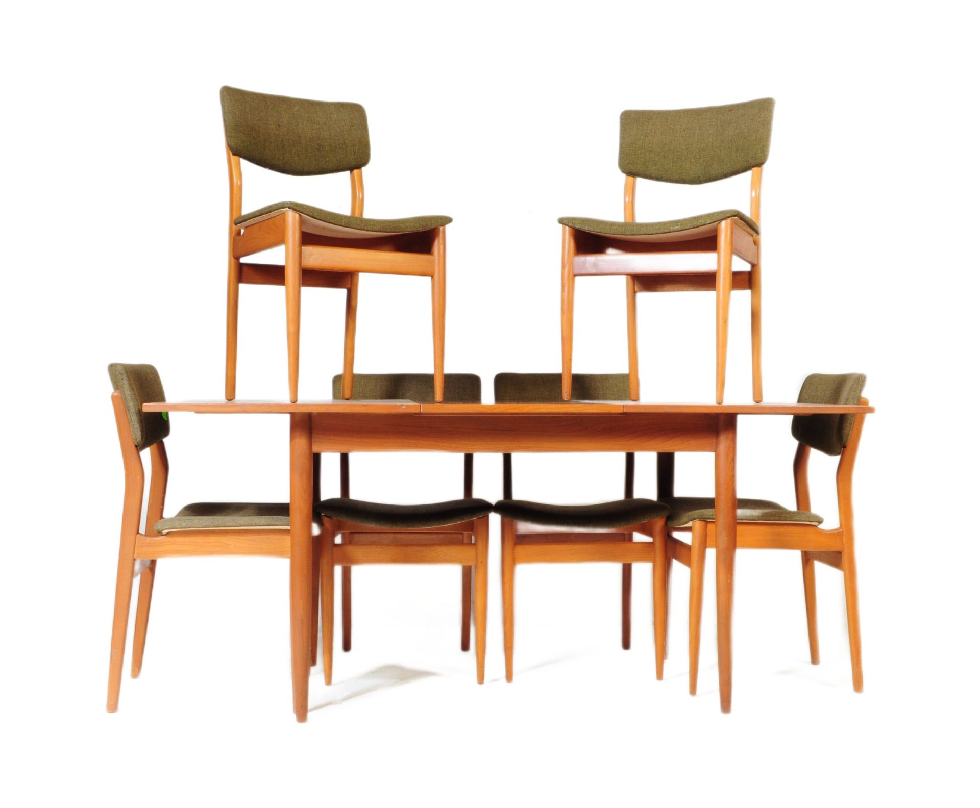 MID CENTURY 1960’S TEAK SCANDART DINING TABLE &CHAIRS