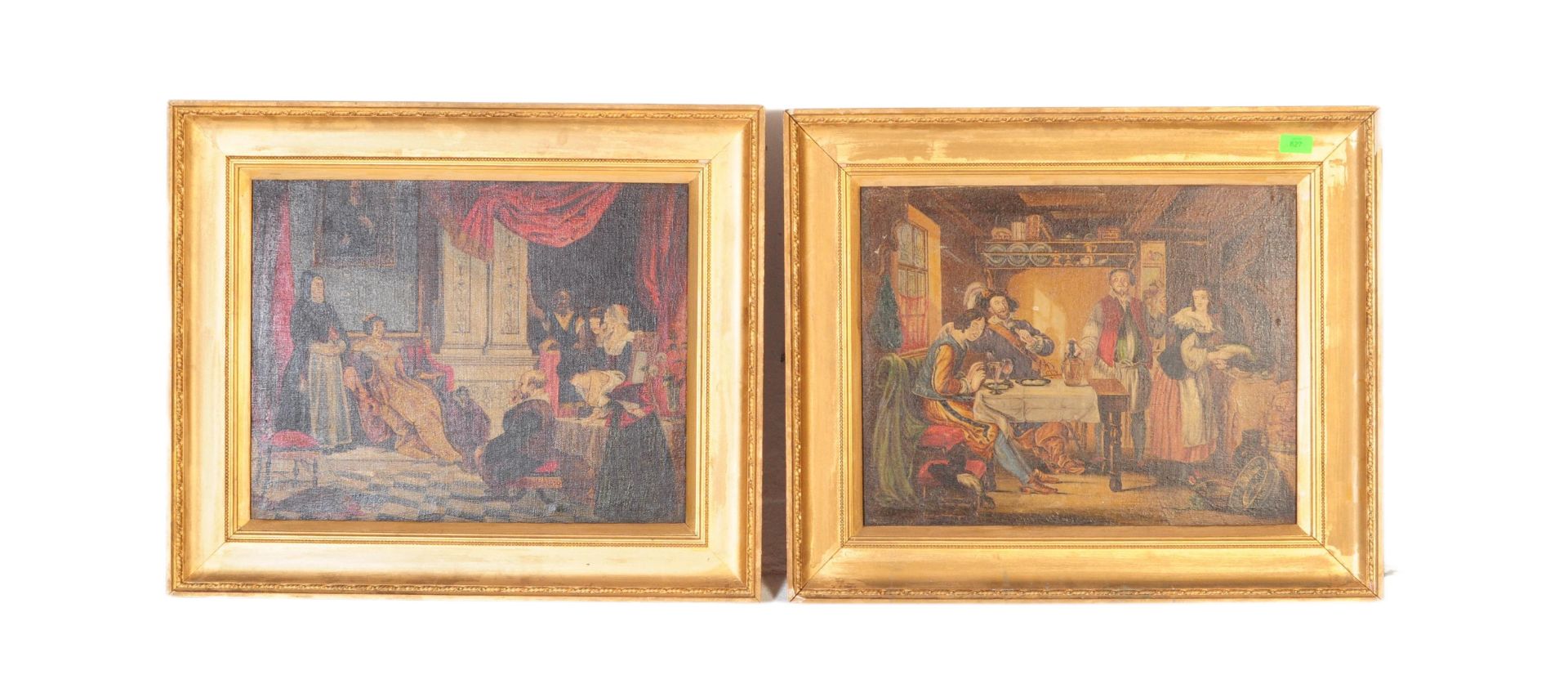 PAIR OF EARLY 20TH CENTURY GENRE OIL ON CANVAS PAINTINGS