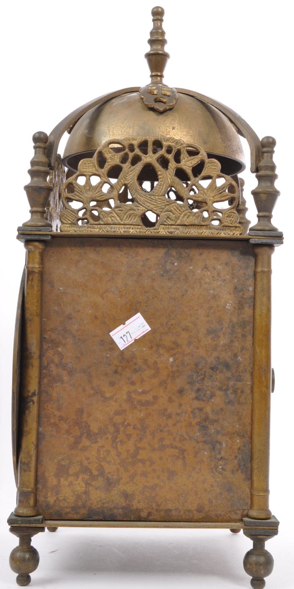 1900S 17TH CENTURY REVIVAL BRASS LANTERN MANTEL CLOCK - Image 2 of 7