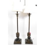 PAIR OF VINTAGE HOLLYWOOD REGENCY METAL DESK LAMPS