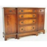 GEORGE III MAHOGANY INLAID REPRODUCTION BREAKFRONT SIDEBOARD