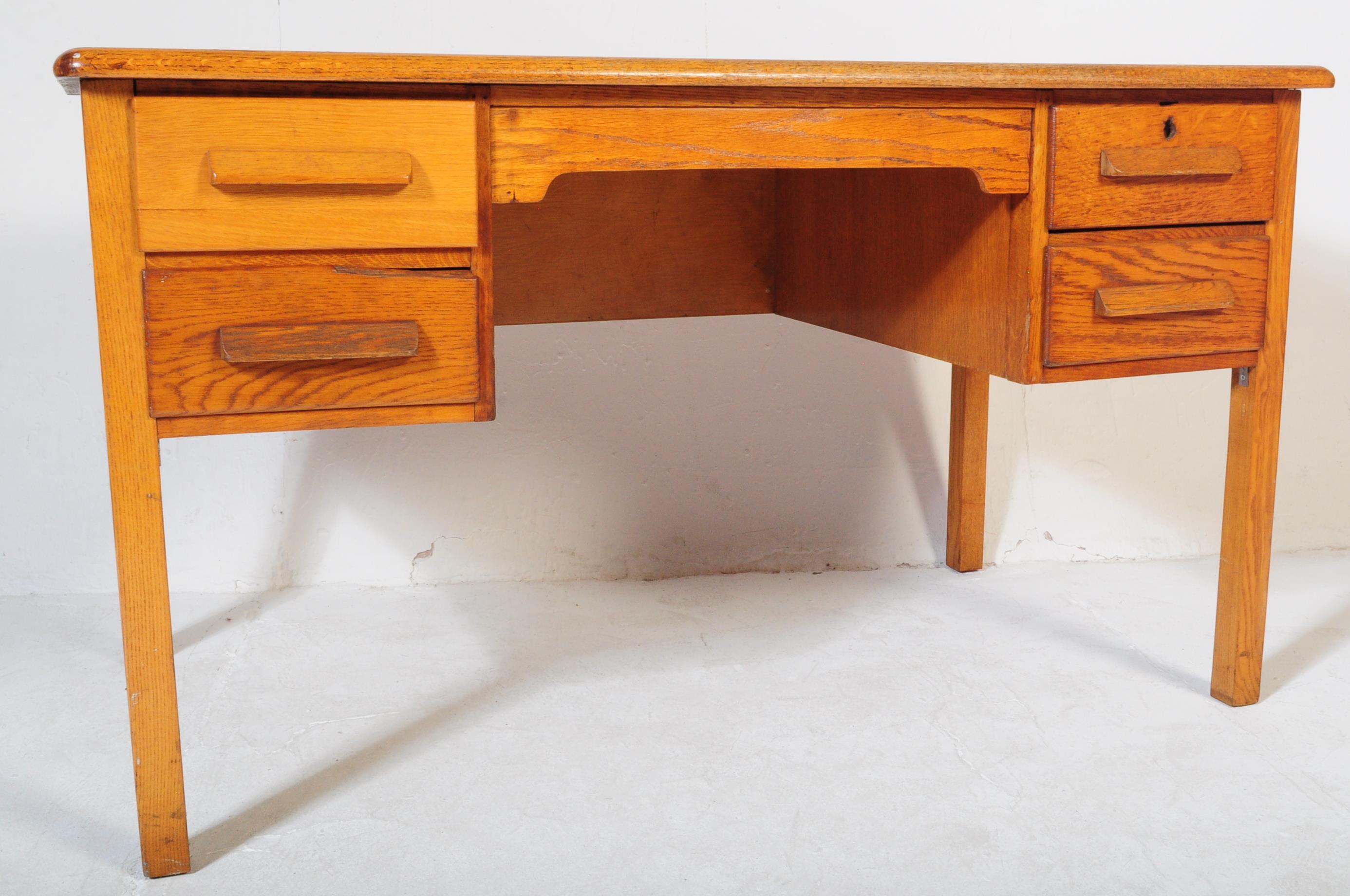 RETRO VINTAGE MINISTRY STYLE OAK DESK WRITING TABLE