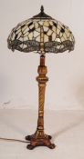 TIFFANY STYLE GLASS LAMP AND SHADE -DRAGON FLY DESIGN