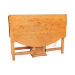 1930'S ART DECO GOLDEN OAK HARVEST DROP LEAF DINING TABLE