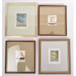FOUR 20TH CENTURY HAND COLOURED ETCHINGS - MARY GEORGE
