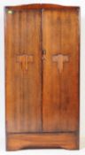 1930'S ART DECO OAK BACHELORS DOUBLE WARDROBE ARMOIRE