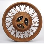WALL CLOCK CONVERTED FROM VINTAGE CAR SPOKED WHEEL