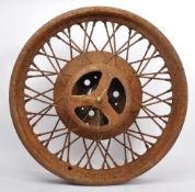 WALL CLOCK CONVERTED FROM VINTAGE CAR SPOKED WHEEL