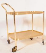 VINTAGE 20TH CENTURY GOLD TWO TIER DRINKS TEA TROLLEY