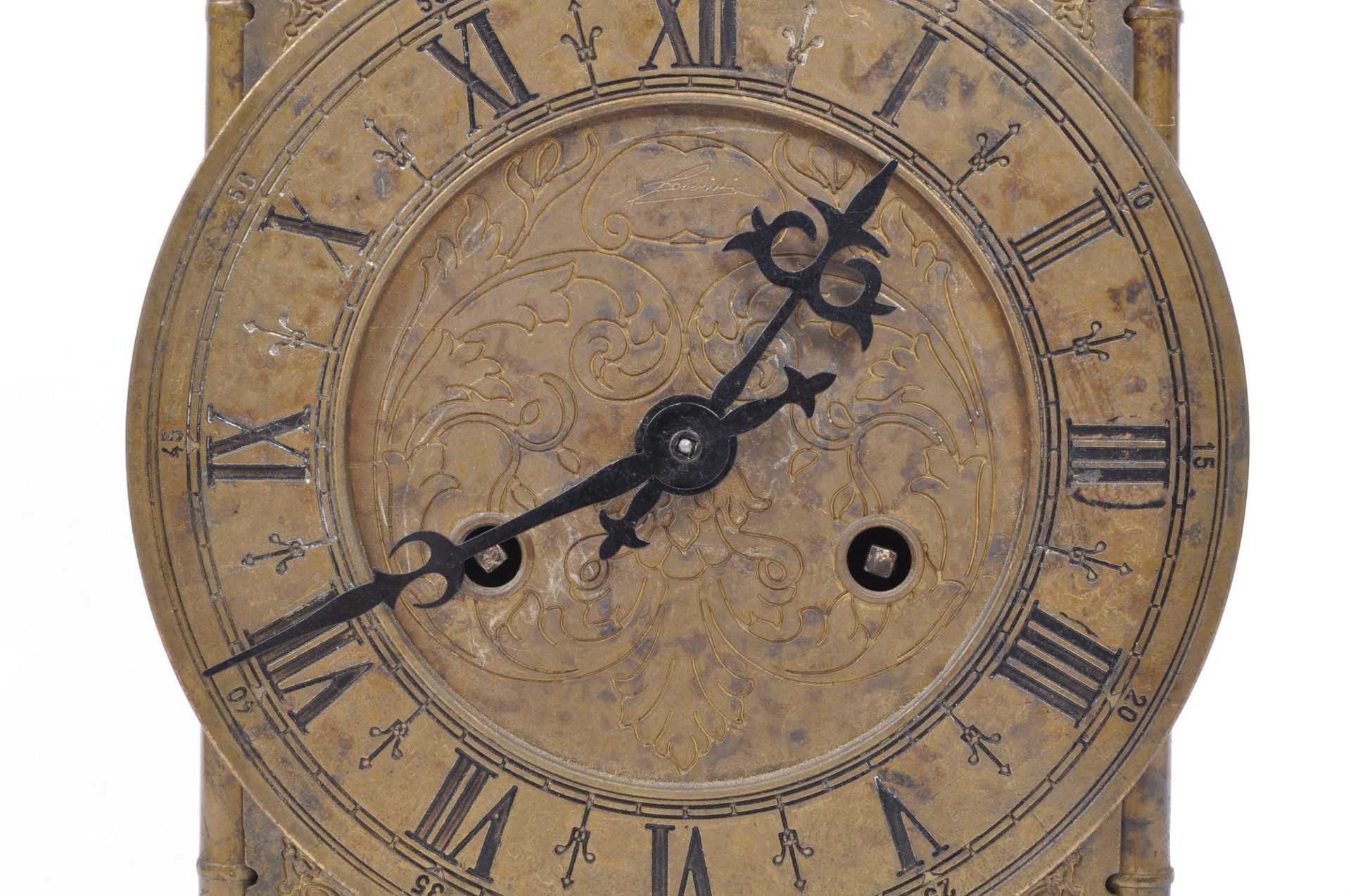 1900S 17TH CENTURY REVIVAL BRASS LANTERN MANTEL CLOCK - Image 6 of 7