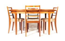 LATE 20TH CENTURY DANISH INSPIRED TEAK DINING TABLE & CHAIRS