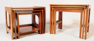 MID CENTURY TEAK QUADRILLE STYLE NEST OF TABLES & ANOTHER
