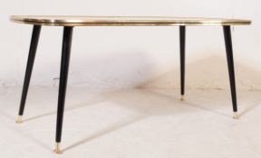 A VINTAGE 1960S FORMICA TOPPED COFFEE TABLE DANSETTE LEGS