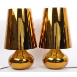 CONTEMPORARY PAIR OF GOLD 'CINDY' TABLE LIGHTS BY KARTELL