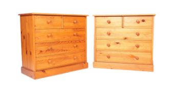 PAIR OF VICTORIAN REVIVAL COUNTRY PINE CHEST OF DRAWERS