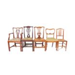 SET OF FIVE VICTORIAN 19TH CENTURY KITCHEN DINING CHAIRS