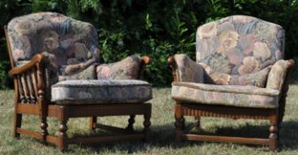 ERCOL FURNITURE - PAIR OF ERCOL OLD COLONIAL ARMCHAIRS
