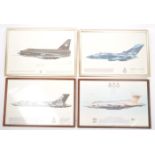 COLLECTION OF FOUR MILITARY AIRCRAFT SQUADRON PRINTS