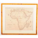 VINTAGE 20TH CENTURY FRAMED & GLAZED AFRICAN MAP