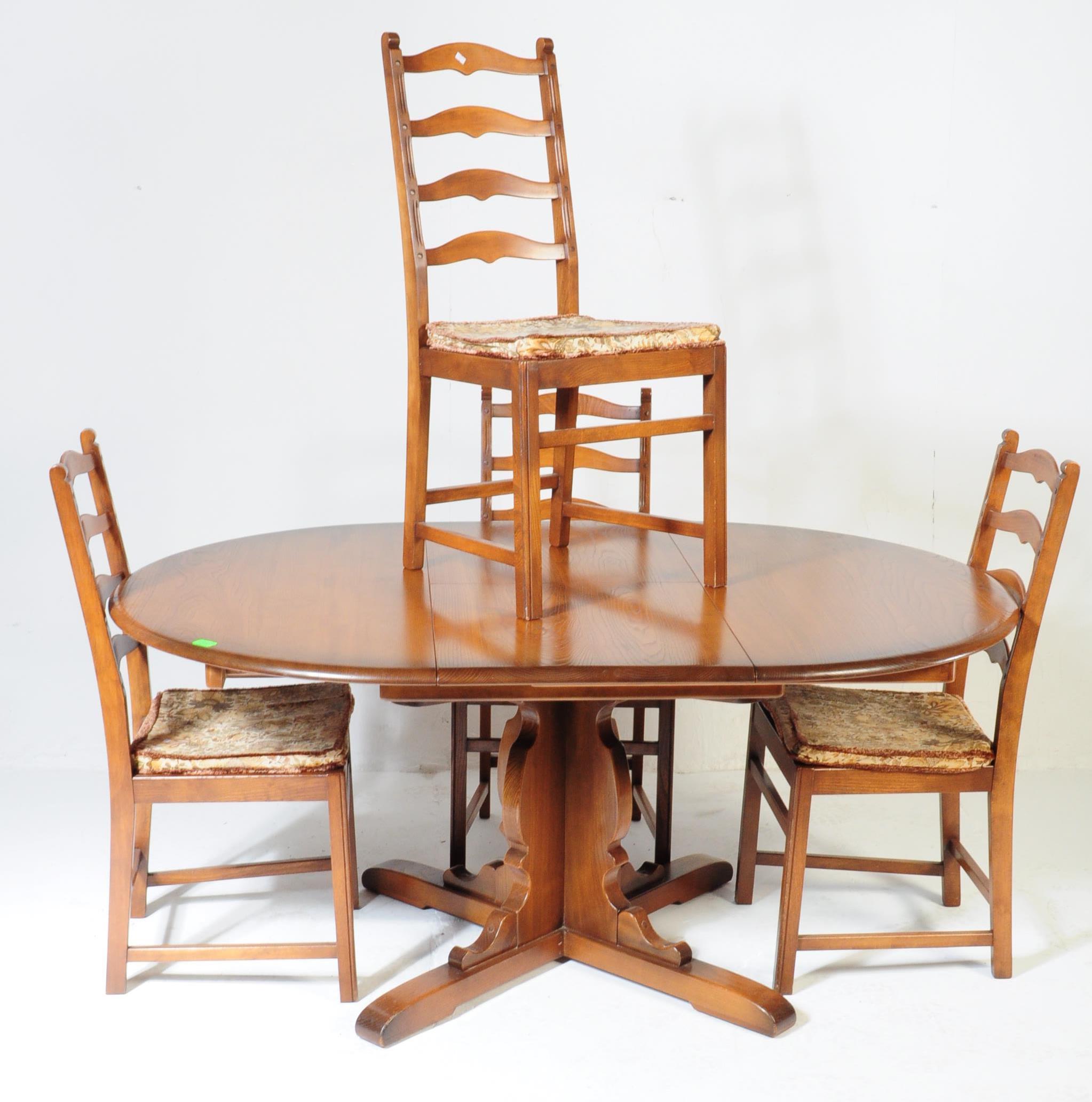 ERCOL FURNITURE - BEECH & ELM WOOD DINING ROOM SUITE - - Image 2 of 9