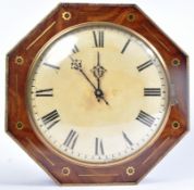 19TH CENTURY VICTORIAN WALL BRASS INLAID WALL CLOCK