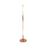 1960S MID CENTURY TEAK AND COPPER STANDARD LAMP