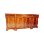 20TH CENTURY REGENCY REVIVAL FLAME MAHOGANY SIDEBOARD