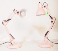 PAIR OF CONTEMPORARY ANGLE POISE STYLE DESK LAMPS