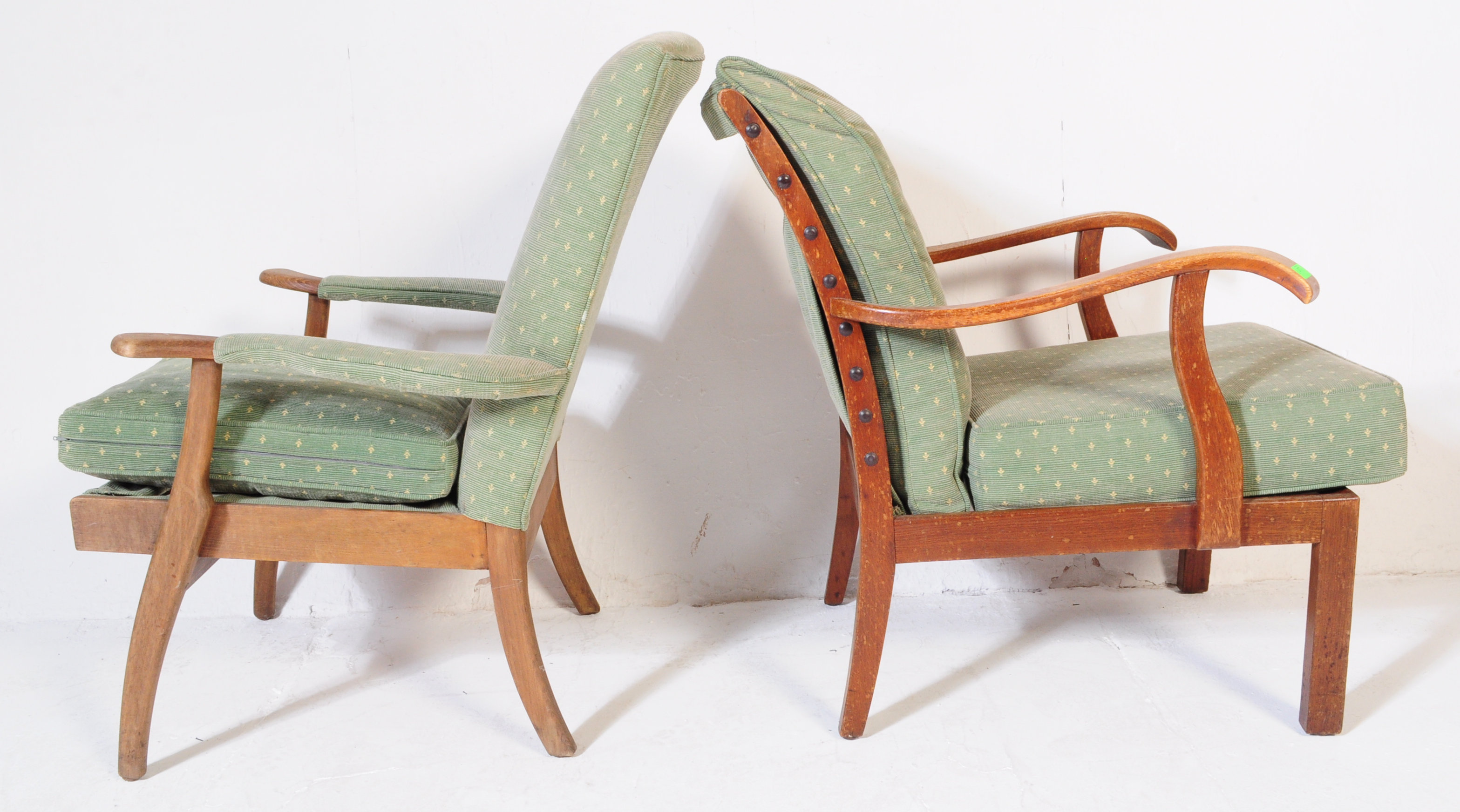 TWO PARKER KNOLL TEAK & UPHOLSTERED ARM CHAIRS - Image 2 of 4