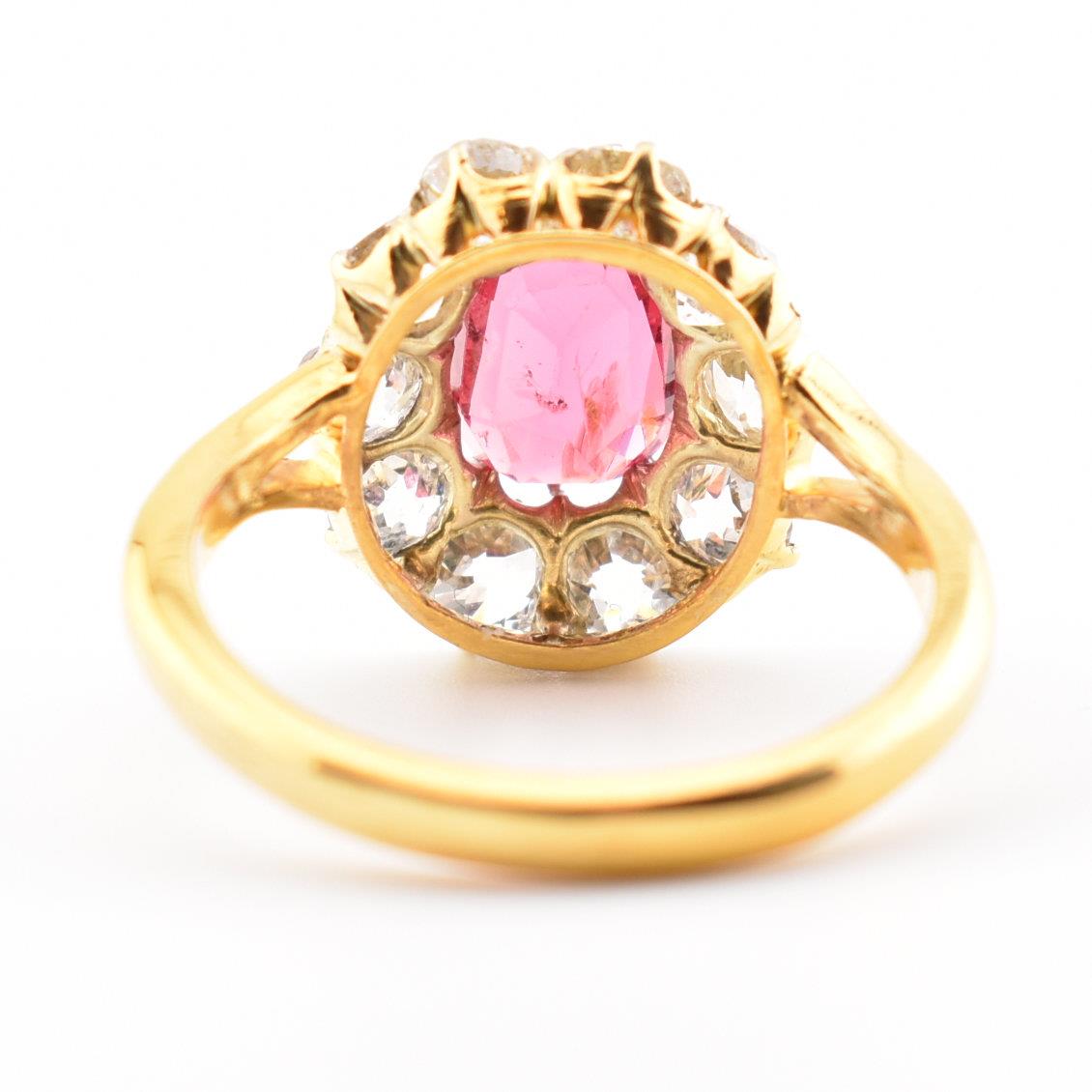 VICTORIAN RED SPINEL & DIAMOND CLUSTER RING - Image 5 of 8