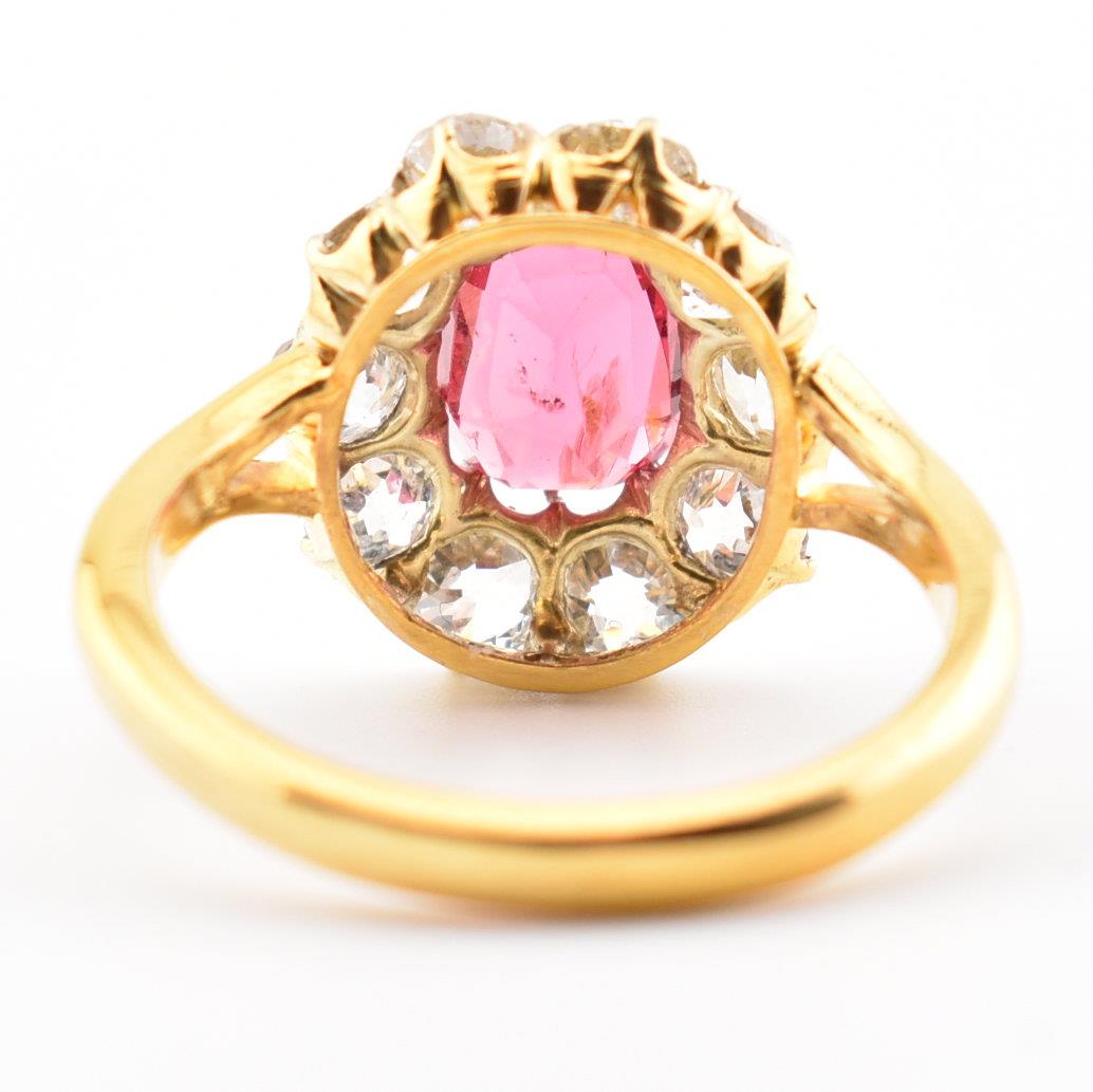 VICTORIAN RED SPINEL & DIAMOND CLUSTER RING - Image 4 of 8