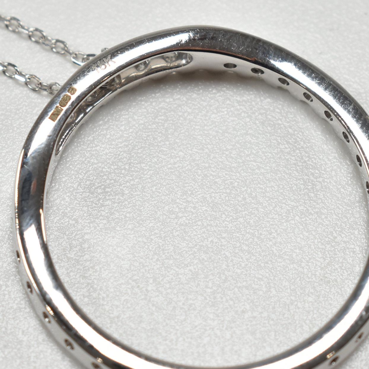 HALLMARKED 18CT WHITE GOLD & DIAMOND PENDANT NECKLACE - Image 5 of 8