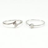 TWO 18CT WHITE GOLD & DIAMOND SOLITAIRE RINGS