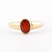HALLMARKED 9CT GOLD & RED STONE SOLITAIRE RING