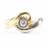 18CT BICOLOUR GOLD & DIAMOND SOLITAIRE RING