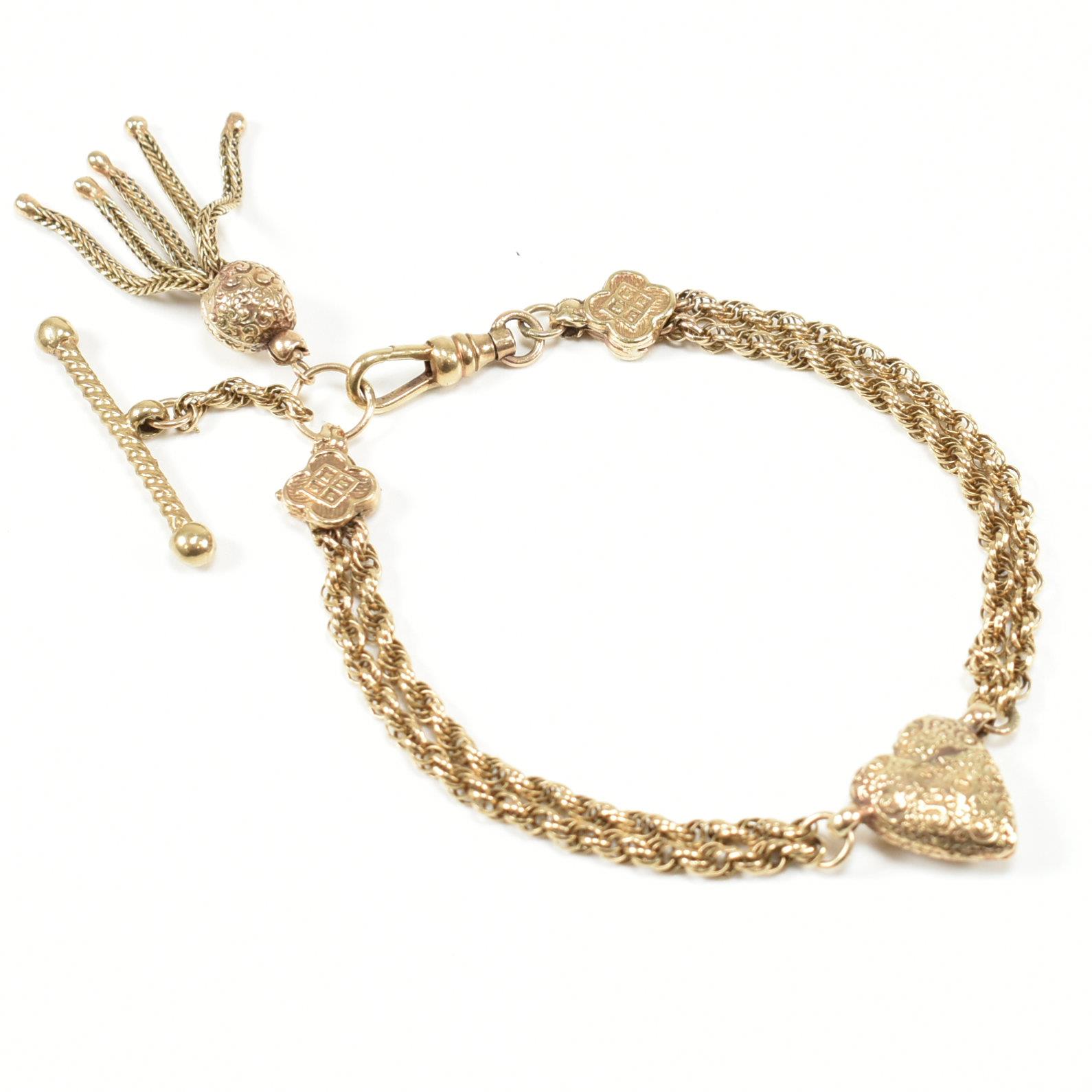 ANTIQUE YELLOW METAL ALBERTINA CHAIN BRACELET - Image 4 of 5