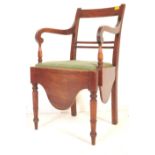 A 19TH CENTURY VICTORIAN MAHOGANY COMMODE CHAIR