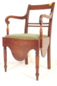 A 19TH CENTURY VICTORIAN MAHOGANY COMMODE CHAIR