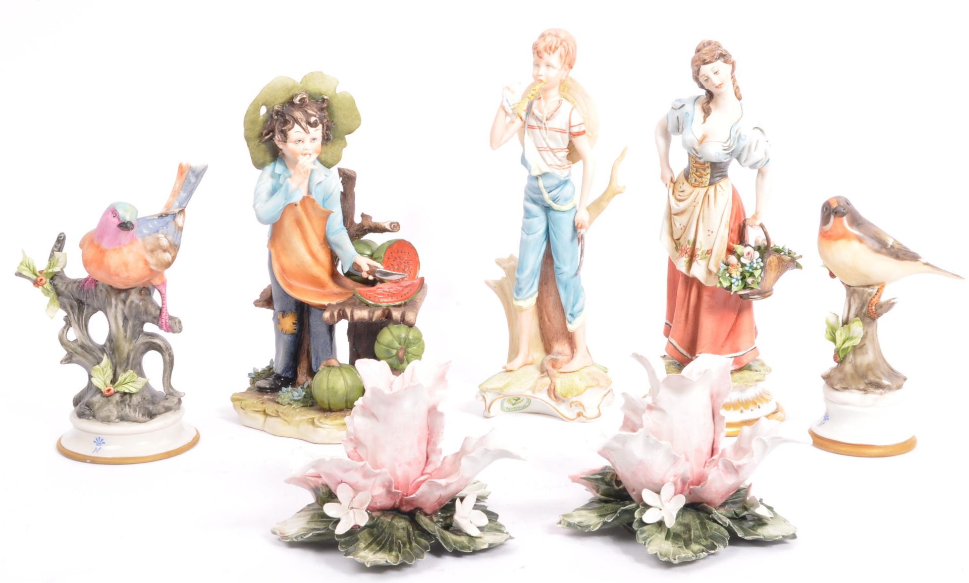 COLLECTION OF ITALIAN PORCELAIN CAPODIMONTE FIGURINES