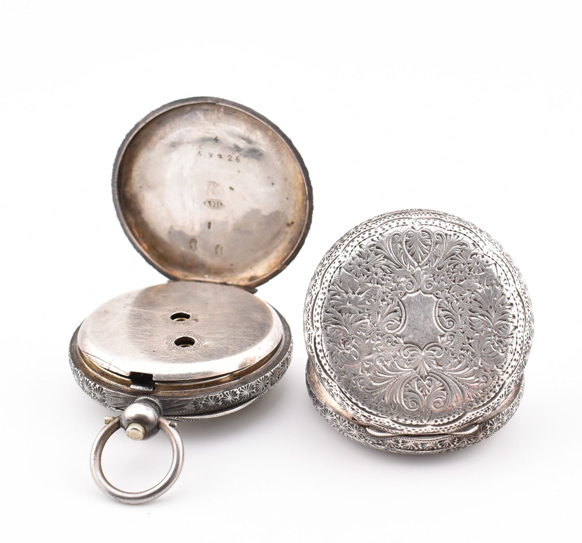 TWO SWISS 935 SILVER POCKET WATCHES 1888 - 1914 - Image 4 of 9