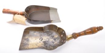 PAIR OF COPPER AND BRASS MIDLAND BANK COIN SHOVELS