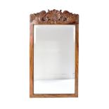 VICTORIAN 19TH CENTURY WALNUT WALL MIRROR