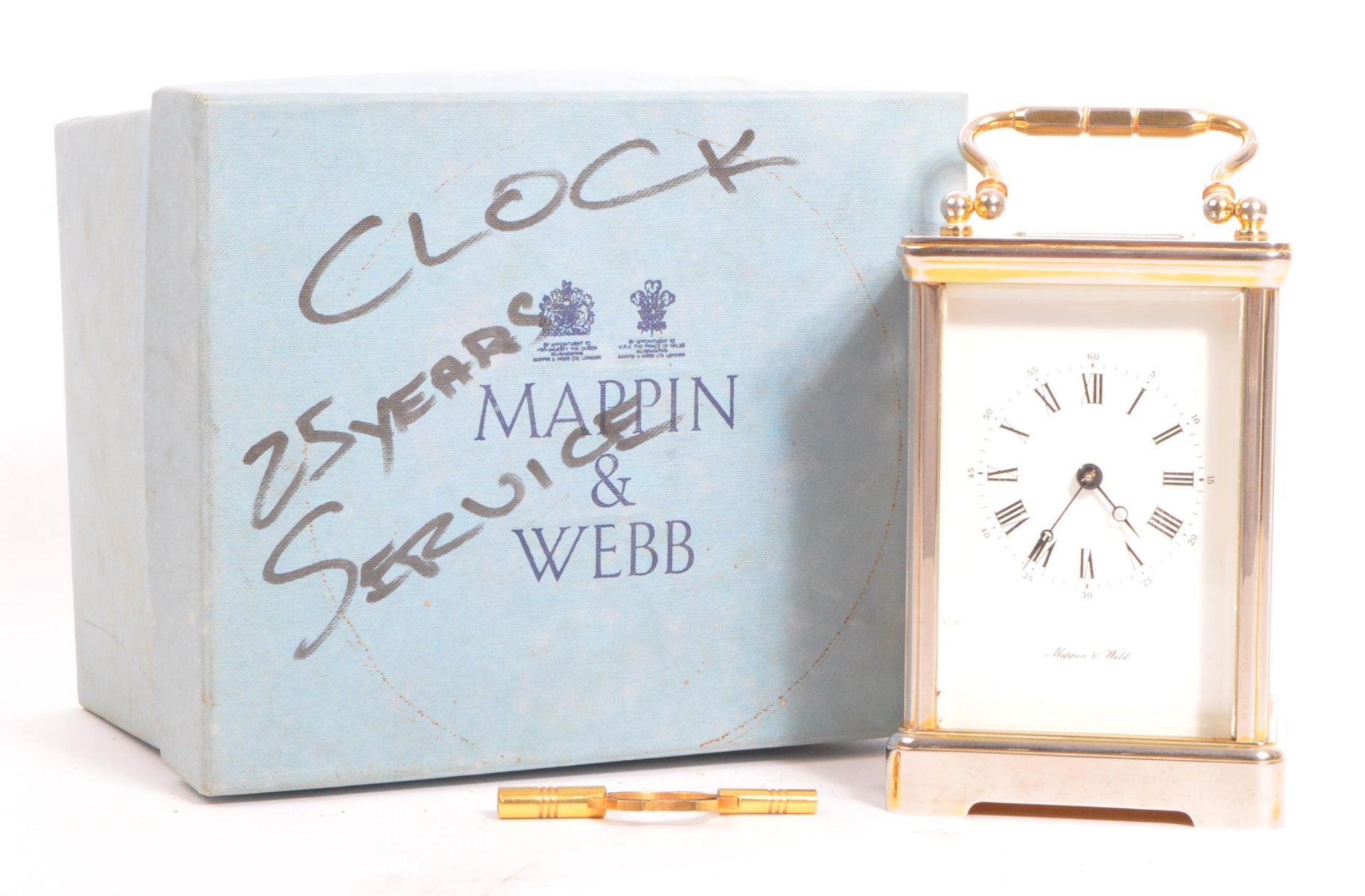 A MAPPIN & WEBB ENGLISH REPEATING CARRIAGE CLOCK